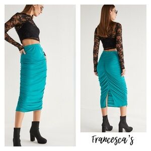 New Francesca’s Patricia Draping Tube Midi Skirt